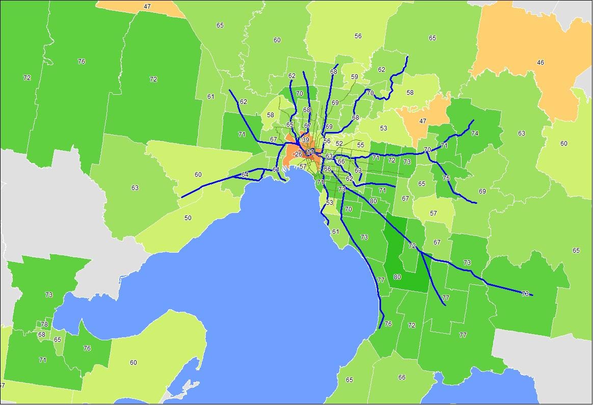 kartta Melbourne cbd