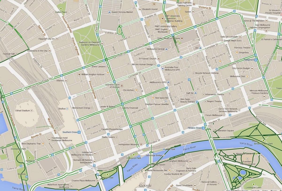 Melbourne cbd kartta