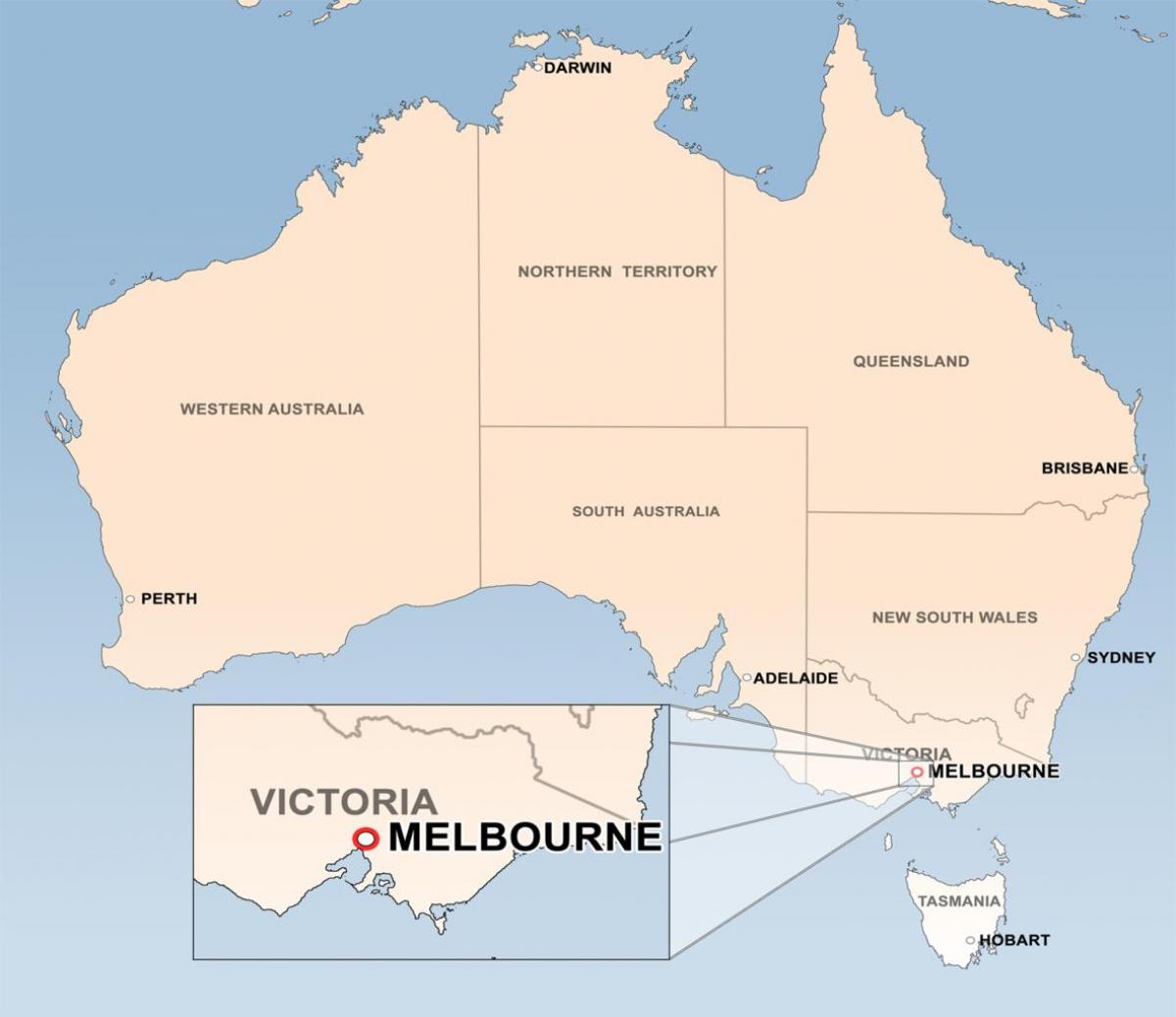 kartta Melbourne, Australia