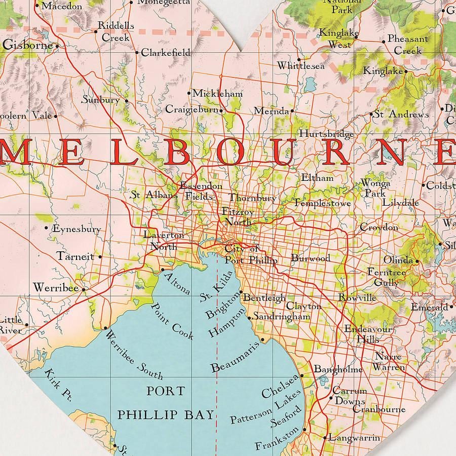 Melbourne maailman kartta