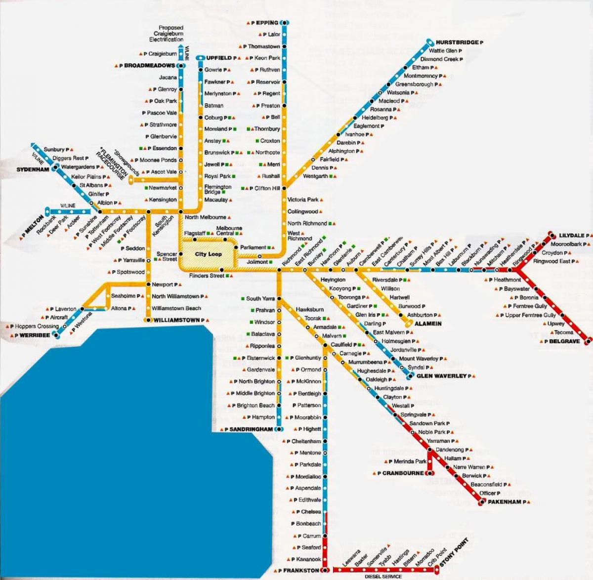 Melbourne pääkaupunkiseudulla kartta