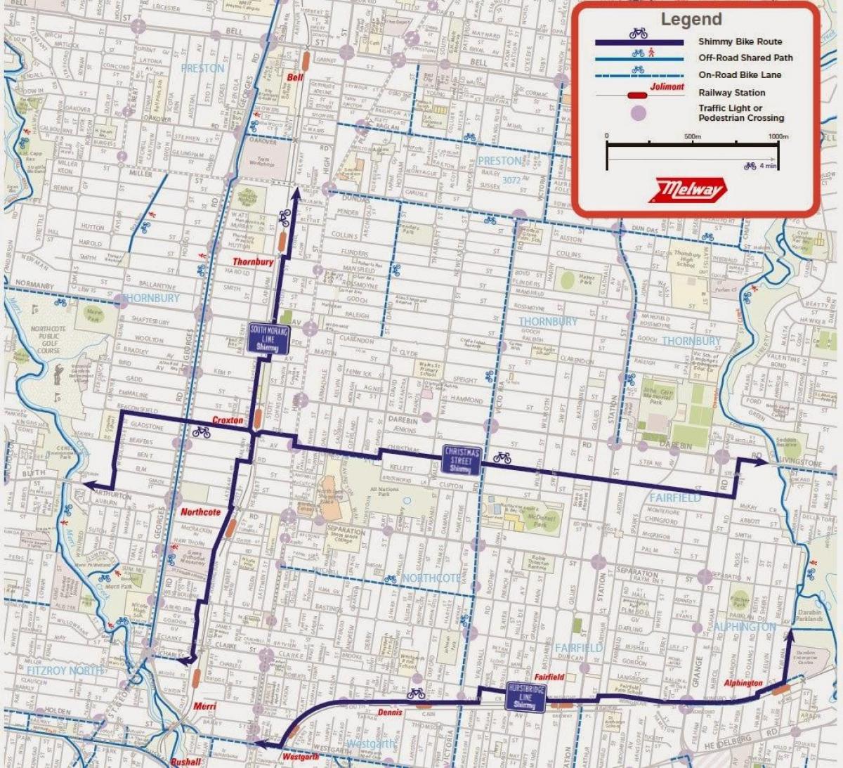 kartta Melbourne bike share
