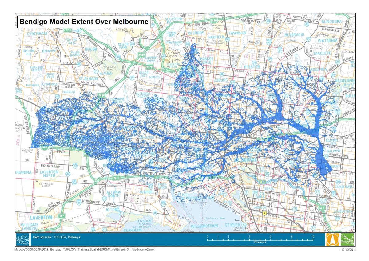 kartta Melbourne tulva