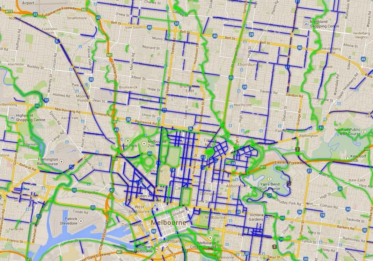 Melbourne pyörä kartta