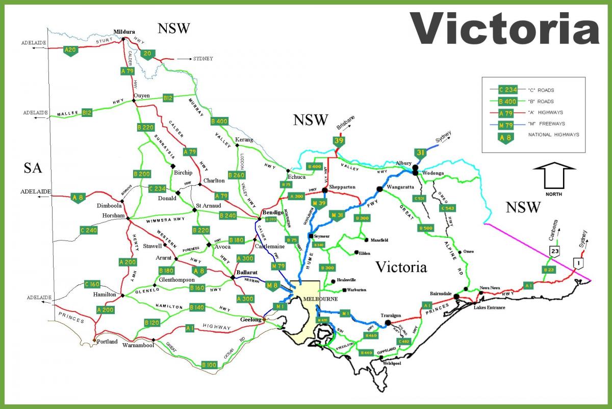 kartta Victoria, Australia