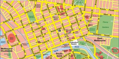 Melbourne kartta kaupungin