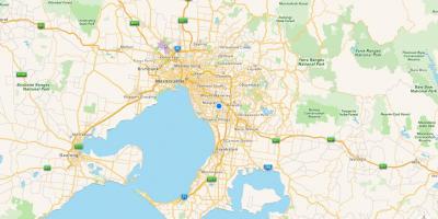 Kartta Melbourne ja lähiöissä
