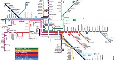 Juna-asema kartta Melbourne